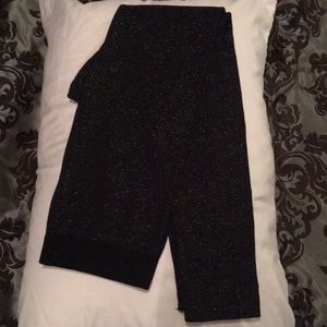 Black/Silver Fleece Lined Leggings
